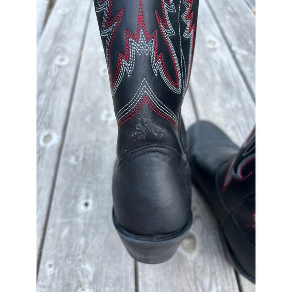 Men\'s Durango Black Maverick XP Western cowboy Work Boot mens 8 leather stitched
